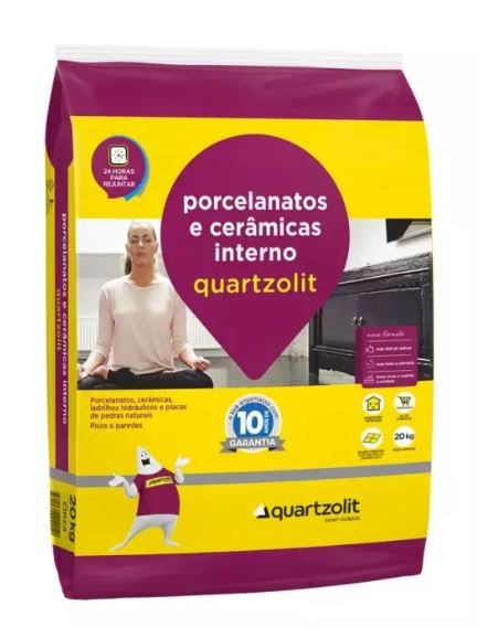ARGAMASSA QUARTZOLIT PORCELANATO INT CINZA 20KG