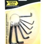 JOGO CHAVEIRO HEXAGONAL 8 PCS PRETO FERTAK 2407