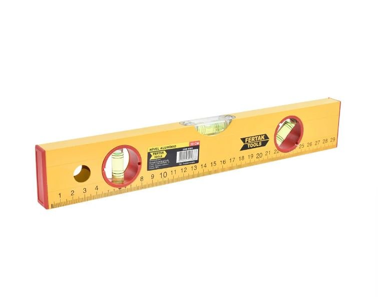 NIVEL 30CM ALUMINIO VERMELHO 12 3 BOL FERTAK 6301