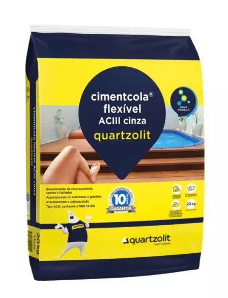ARGAMASSA QUARTZOLIT FLEXIVEL ACIII CINZA 20KG(90)