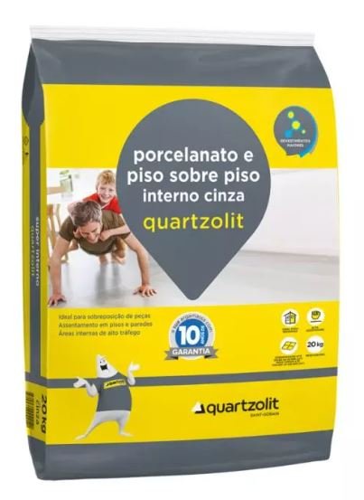 ARGAMASSA QUARTZOLIT PORC PISO/PISO INT CINZA 20KG