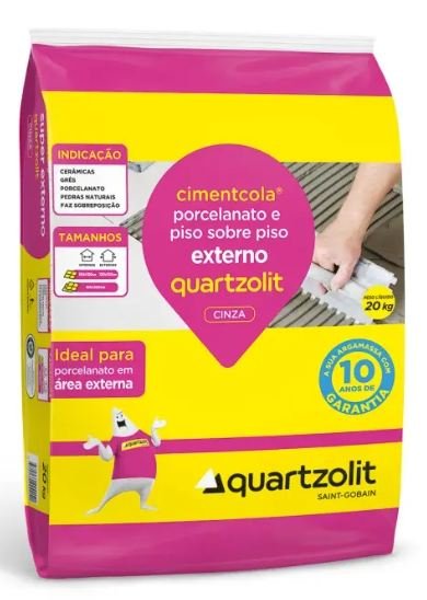 ARGAMASSA QUARTZOLIT PORC P/P EXT CINZA 20KG