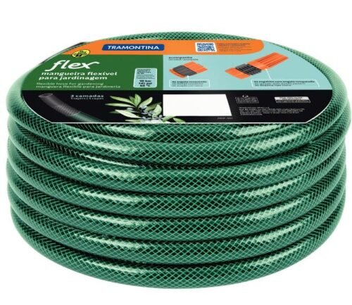 005912 MANGUEIRA FLEX PVC VERDE P/JARDIM 15MTS TRAMONTINA