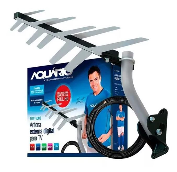 ANTENA EXTERNA DIGITAL FULL HD 10 AQUARIO DTV-1500