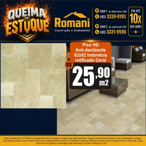 PISO CERAL INDONESIA RT A-DESL 820X820MM  CX 2,69*