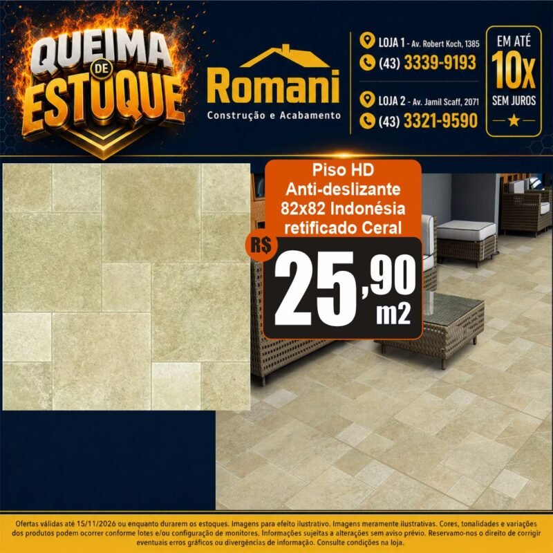 PISO CERAL INDONESIA RT A-DESL 820X820MM  CX 2,69*