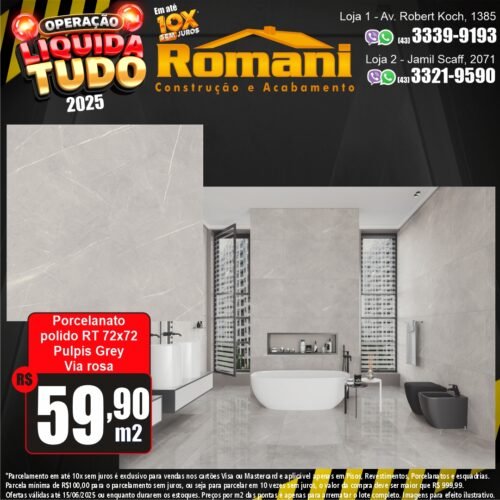 008339 PORC LEF PULPIS GREY RT POLIDO 71X71 71075 1,51*