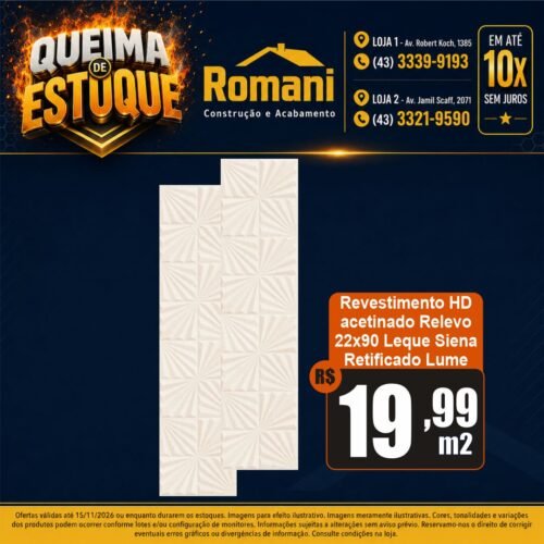 008467 REV LUME LEQUE SIENNA 22X90 RELEVO ACET 1,80M2*
