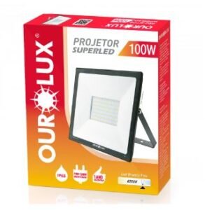 REFLETOR LED 100W BIV PRETO 6500K OUROLUX 03267(8)