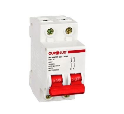 DISJUNTOR BIP 2X25A (C) OUROLUX - 26069