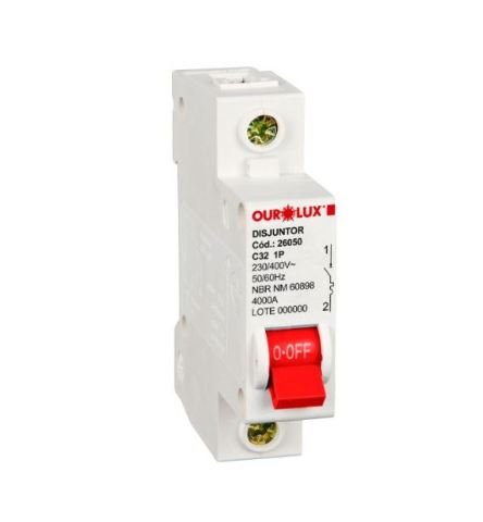 DISJUNTOR UNIP 1X32A (C) OUROLUX - 26050