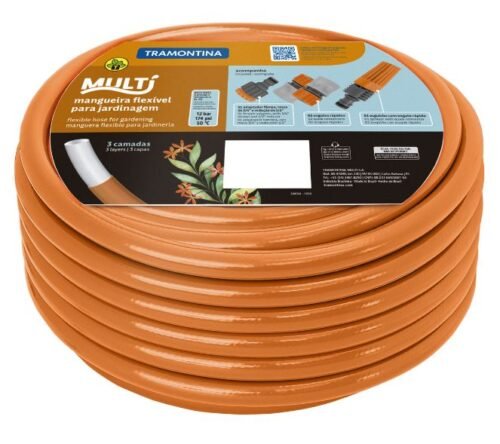 008642 MANGUEIRA JARDIM MULTI PVC LARANJA 1/2 30M TRAMONT