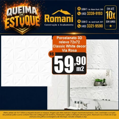PORC LEF CLASSIC WHITE DECO AC 72X72 72056 1,55*