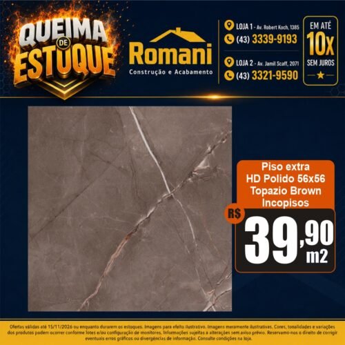 008780 PISO INCOPISOS TOPAZIO BROWN PR90103 56X56 CX2,21*