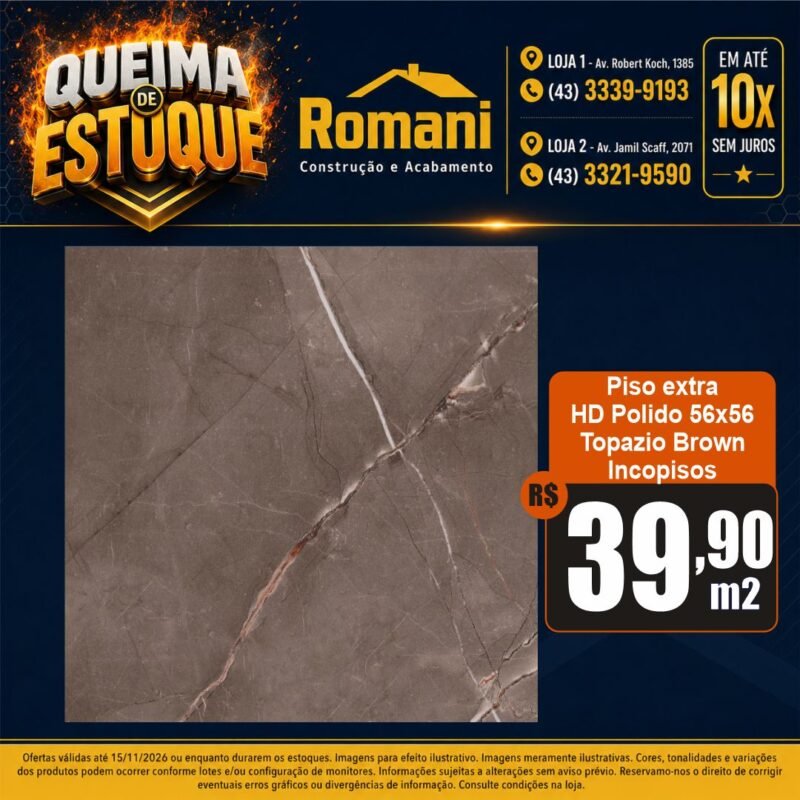 PISO INCOPISOS TOPAZIO BROWN PR90103 56X56 CX2,21*
