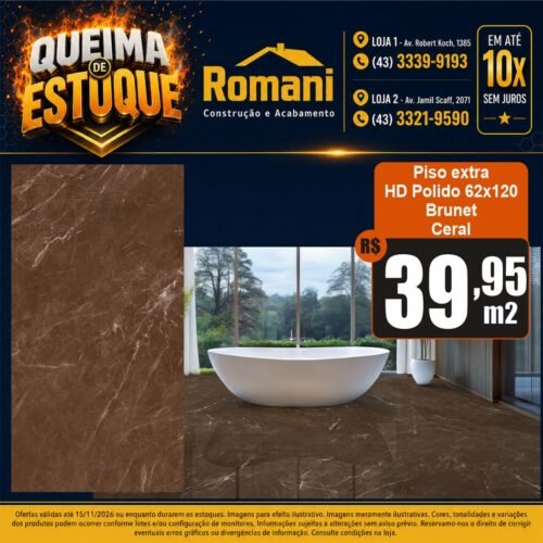 008879 PISO CERAL BRUNET POLIDO 620X1200 CX2,98MTS*