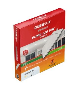 PAINEL LED EMB BR QUAD 18W BIV 6500K OUROLUX 02902