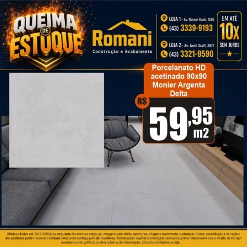 009226 PORC DELTA MONIER ARGENTA RT ACET ESM 90X90 2,43*