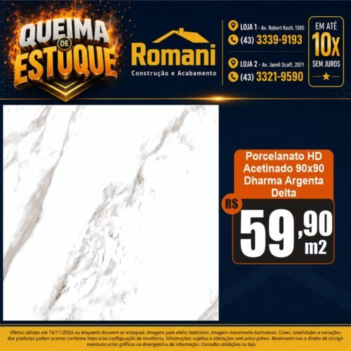 009227 PORC DELTA DHARMA ARGENTA RT ACETINA 90X90 CX2,43*