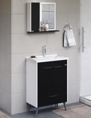 KIT ROMA C/PE 1GAV ESP+PIA 55,4cm PRETO RORATO