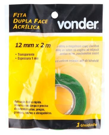 FITA DUPLA FACE ACRILICA 12MMX02M VONDER1055012002