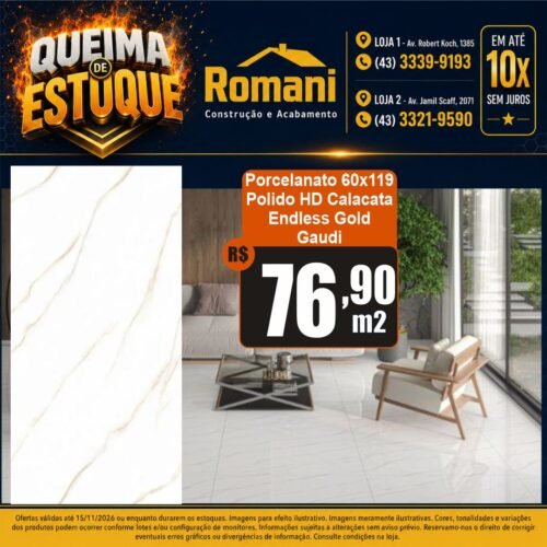 009456 PORC GAUDI CALACATA GOLD ENDLESS PL 60X119 2,15*