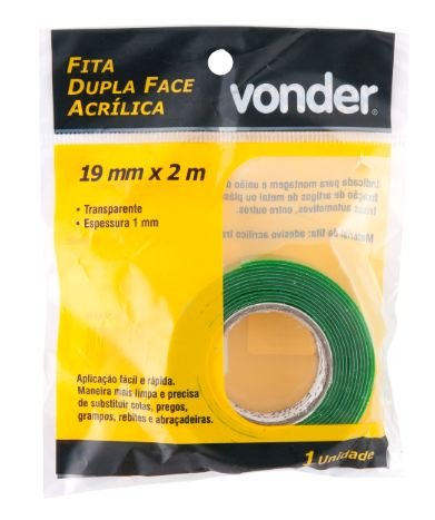 FITA DUPLA FACE ACRILICA 19MMX02M VONDER